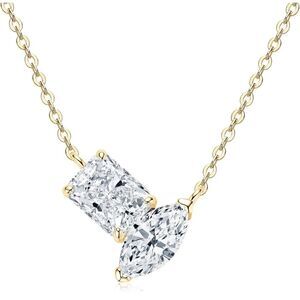 18k Diamond Toi et Moi Love Necklace